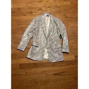 Women Love Token Faux Leather Snake Print Blazer‎ Size XS